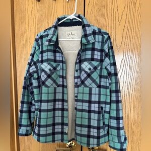 Soho Threads Sherpa Lined Women Plaid Jacket, size L